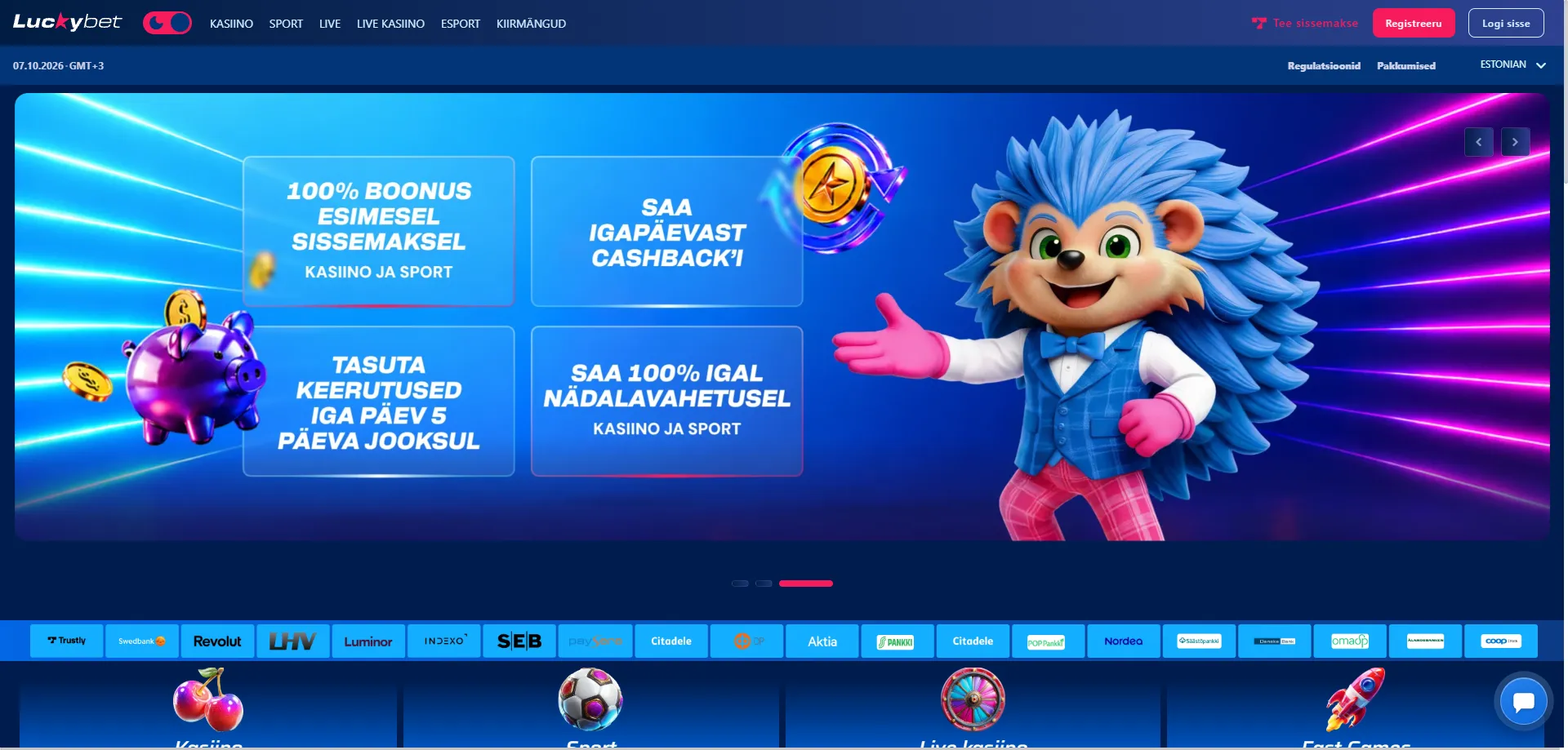 Luckybet kasiino ametlik sait Eestis 2026 – ülevaade