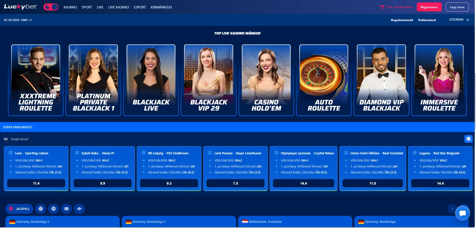 Luckybet casino lauamängud – rulett, blackjack ja bakkaraa live
